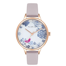 Load image into Gallery viewer, Happy Lady Porcelain Dial Lilac Violet and Rose Gold Watch | 34mm