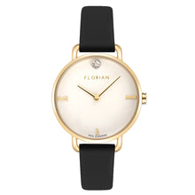 Load image into Gallery viewer, Pure Diamond Midnight Black and Champagne Gold Watch | 30mm