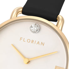Load image into Gallery viewer, Pure Diamond Midnight Black and Champagne Gold Watch | 30mm