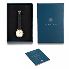 Load image into Gallery viewer, Pure Diamond Midnight Black and Champagne Gold Watch | 30mm