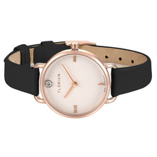 Load image into Gallery viewer, Pure Diamond Midnight Black and Rose Gold Watch | 30mm