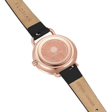 Load image into Gallery viewer, Pure Diamond Midnight Black and Rose Gold Watch | 30mm