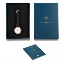 Load image into Gallery viewer, Pure Diamond Midnight Black and Rose Gold Watch | 30mm