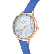 Load image into Gallery viewer, Happy Lady Smoke Dial Dodger Blue and Rose Gold Watch | 34mm