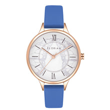 Load image into Gallery viewer, Happy Lady Papillon Dial Dodger Blue and Rose Gold Watch | 34mm