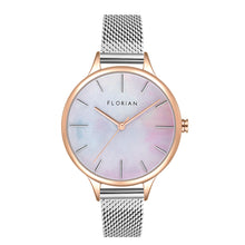Load image into Gallery viewer, Happy Lady Mirage Dial Silver and Rose Gold Mesh Watch | 34mm