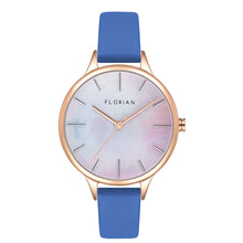 Load image into Gallery viewer, Happy Lady Mirage Dial Dodger Blue and Rose Gold Watch | 34mm