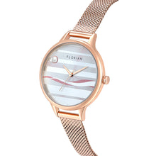 Load image into Gallery viewer, Happy Lady La Mer Dial Rose Gold Mesh Watch | 34mm