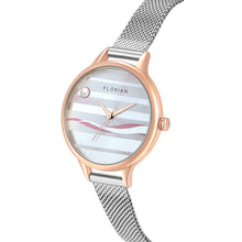 Load image into Gallery viewer, Happy Lady La Mer Dial Silver and Rose Gold Mesh Watch | 34mm