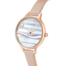 Load image into Gallery viewer, Happy Lady La Mer Dial Salmon Pink and Rose Gold Watch | 34mm