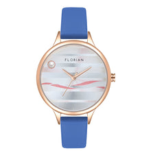 Load image into Gallery viewer, Happy Lady La Mer Dial Dodger Blue and Rose Gold Watch | 34mm