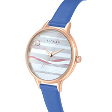 Load image into Gallery viewer, Happy Lady La Mer Dial Dodger Blue and Rose Gold Watch | 34mm