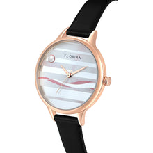 Load image into Gallery viewer, Happy Lady La Mer Dial Midnight Black and Rose Gold Watch | 34mm