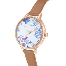 Load image into Gallery viewer, Happy Lady Porcelain Dial Tenne Brown and Rose Gold Watch | 34mm