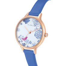 Load image into Gallery viewer, Happy Lady Porcelain Dial Dodger Blue and Rose Gold Watch | 34mm