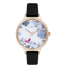 Load image into Gallery viewer, Happy Lady Porcelain Dial Midnight Black and Rose Gold Watch | 34mm