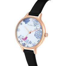 Load image into Gallery viewer, Happy Lady Porcelain Dial Midnight Black and Rose Gold Watch | 34mm