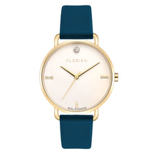 Load image into Gallery viewer, Pure Diamond Teal Blue and Champagne Gold Watch | 36mm