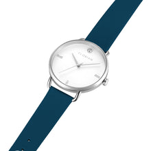 Load image into Gallery viewer, Pure Diamond Teal Blue and Silver Watch | 36mm