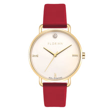 Load image into Gallery viewer, Pure Diamond Cherry Red and Champagne Gold Watch | 36mm