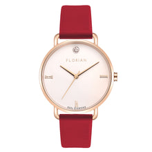 Load image into Gallery viewer, Pure Diamond Cherry Red and Rose Gold Watch | 36mm