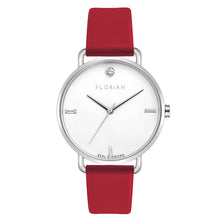Load image into Gallery viewer, Pure Diamond Cherry Red and Silver Watch | 36mm