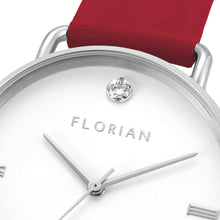 Load image into Gallery viewer, Pure Diamond Cherry Red and Silver Watch | 36mm