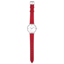 Load image into Gallery viewer, Pure Diamond Cherry Red and Silver Watch | 36mm