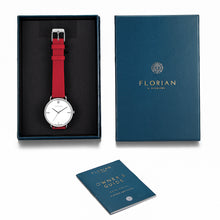 Load image into Gallery viewer, Pure Diamond Cherry Red and Silver Watch | 36mm