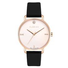 Load image into Gallery viewer, Pure Diamond Midnight Black and Rose Gold Watch | 36mm