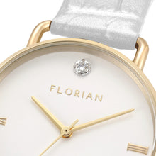 Load image into Gallery viewer, Pure Diamond Pearl White and Champagne Gold Watch | 36mm