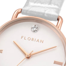 Load image into Gallery viewer, Pure Diamond Pearl White and Rose Gold Watch | 36mm