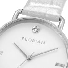Load image into Gallery viewer, Pure Diamond Pearl White and Silver Watch | 36mm