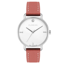 Load image into Gallery viewer, Pure Diamond Peachy Coral and Silver Watch | 36mm