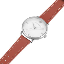 Load image into Gallery viewer, Pure Diamond Peachy Coral and Silver Watch | 36mm