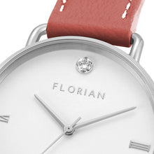Load image into Gallery viewer, Pure Diamond Peachy Coral and Silver Watch | 36mm