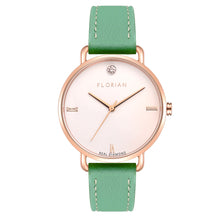 Load image into Gallery viewer, Pure Diamond Palm Green and Rose Gold Watch | 36mm