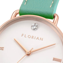 Load image into Gallery viewer, Pure Diamond Palm Green and Rose Gold Watch | 36mm