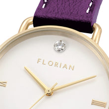 Load image into Gallery viewer, Pure Diamond Orchid Purple and Champagne Gold Watch | 36mm