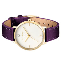 Load image into Gallery viewer, Pure Diamond Orchid Purple and Champagne Gold Watch | 36mm