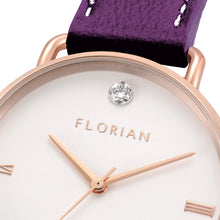 Load image into Gallery viewer, Pure Diamond Orchid Purple and Rose Gold Watch | 36mm