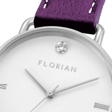Load image into Gallery viewer, Pure Diamond Orchid Purple and Silver Watch | 36mm