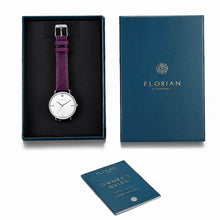Load image into Gallery viewer, Pure Diamond Orchid Purple and Silver Watch | 36mm