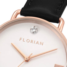 Load image into Gallery viewer, Classic Diamond Eagle Black and Rose Gold Watch | 36mm