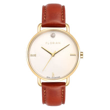 Load image into Gallery viewer, Classic Diamond Timber Tan and Champagne Gold Watch | 36mm
