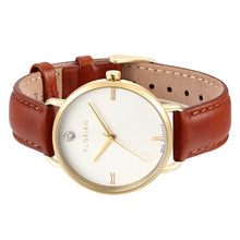 Load image into Gallery viewer, Classic Diamond Timber Tan and Champagne Gold Watch | 36mm