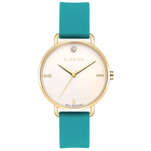 Load image into Gallery viewer, Pure Diamond Aqua Green and Champagne Gold Watch | 36mm