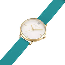 Load image into Gallery viewer, Pure Diamond Aqua Green and Champagne Gold Watch | 36mm