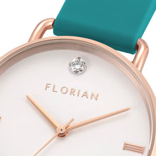 Load image into Gallery viewer, Pure Diamond Aqua Green and Rose Gold Watch | 36mm