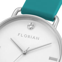 Load image into Gallery viewer, Pure Diamond Aqua Green and Silver Watch | 36mm